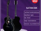 SAGA SA-700CBK 40 Cutaway Grand Auditorium Black Acoustic Guitar