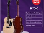 SAGA SF700C 41 Dreadnought Cutaway Natural Acoustic Guitar