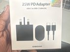 Samsung 25w PD Adapter with Type-c to cable