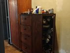 Old Satin Wood Cupboard Set