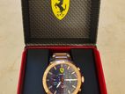 Scuderia Ferrari Pista Rose Gold Steel Blue Dial Men' Watch