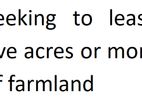 Seeking to Lease Five Acres Farm Land