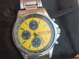 SEIKO 7T92-0BA0 Chronograph Rare Yellow Panda Dial Mens Quartz Watch