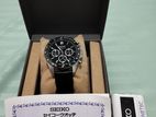 Seiko Chronograph Analog Black Strap Men's Watch