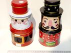 Set of 3 Biscuit Tins for Christmas, 3-in-1