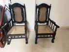 Set of 4 Carved Wooden Armchairs