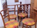 Set of 4 Pine Chairs with Colourful Cushion