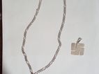 Silver chain with pendants