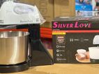 Silver Love Stand Hand Mixer with Stainless Steel Bowl – Powerful