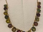 Silver Semi Precious Stone Necklace with Earrings
