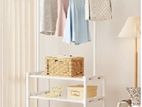 Single Row Balcony Coat and Clothes Rack - 3 Layers