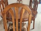 Six Chair Teak Dining Table