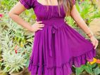 Sleeve Purple Short Frock