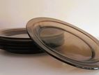 Smoked Glass Dinner Set Honey Brown