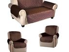 Sofa Covers- Standard size -Set (3+1+1) 2- side Colour (Brown& White)