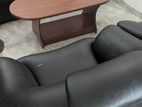 Leather Sofa Set with Coffee Table