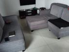 sofa set with back pillows.