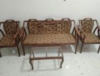 Sofa Set with Glass Table