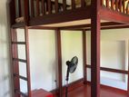 Solid Mahogany Wooden Elevated Bed with Mattress – Excellent Condition