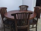 Solid Teak Dining Table with 4 Chairs