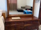 Solid Teak Dressing Table with Large Mirror