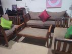 Solid Teak Wooden Sofa Set with Coffee Table