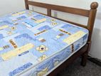 Solid Wood Bed with Two Bedside Tables and Mattress