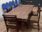 Wood Dining Table with 6 Chairs