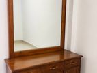 Solid Wood Dressing Table with Large Mirror
