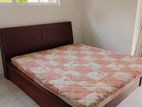 SOLID WOOD MAHOGANY 6'X6' BED WITH MATTRESS