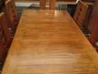 Solid Wood Mahogany Dinner Table and Chairs