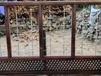 Solid Wooden 4-Panel Window Frame with Grill