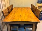 Solid Wooden 6-Seater Dining Table Set