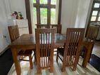 Solid Wooden 6-Seater Dining Table Set – Modern Elegant Design