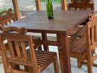 Solid Wooden Dining Table Set with 4 Chairs –