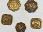 Srilankan brass cents coins