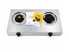 Stainless Steel 2 Burner Gas Cooker - AIKO SUPER 1 YEAR WARRANTY*