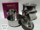 Stainless Steel 3 PCS Stock Pot -STP3