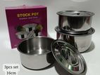 STAINLESS STEEL 3 PCS STOCK POT -STP3