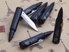 Stainless Steel bullet Knife Folding Mini Black - new