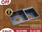 Stainless Steel HandMade Double Bowl Sink Black 82*45