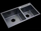 Stainless Steel HandMade Double Bowl Sink Black 82*45