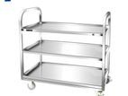 Stainless Steel Serving Trolley - 3 Shelf