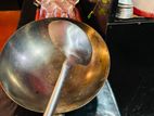 Stainless Steel Wok / Kottu Pan with Wooden Handle