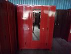Steel 3 door cupboard with mirror