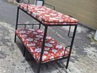 Steel Bunk Bed with Mattresses තට්ටු දෙකේ යකඩ ඇදන් මෙට්ට සමග 6*3ft