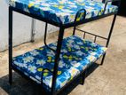 Steel bunker beds with 2 single layer mattresses
