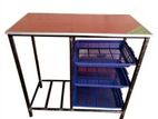 Steel Gas Table With Vegetable Rack