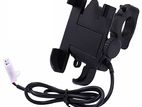 Steel Motorcycle Phone Holder With Charger