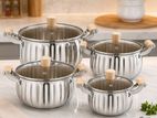 Steel Pot with Glass Lid